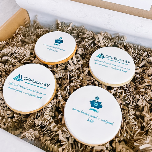 Nieuwe klanten verwelkomen met een bedrukt koekje